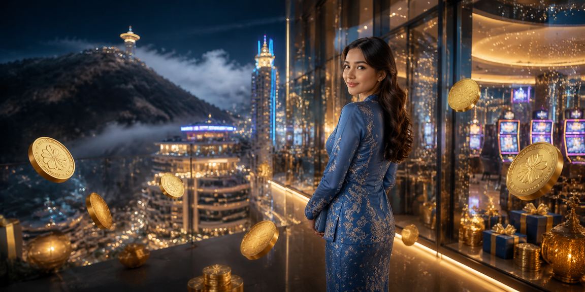 Suasana pertaruhan kasino di Genting Highlands dengan pemain berbaju kurung tradisional Melayu