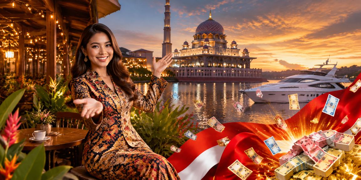 Pemenang menerima cashback bonus di Putrajaya dengan pakaian batik tradisional